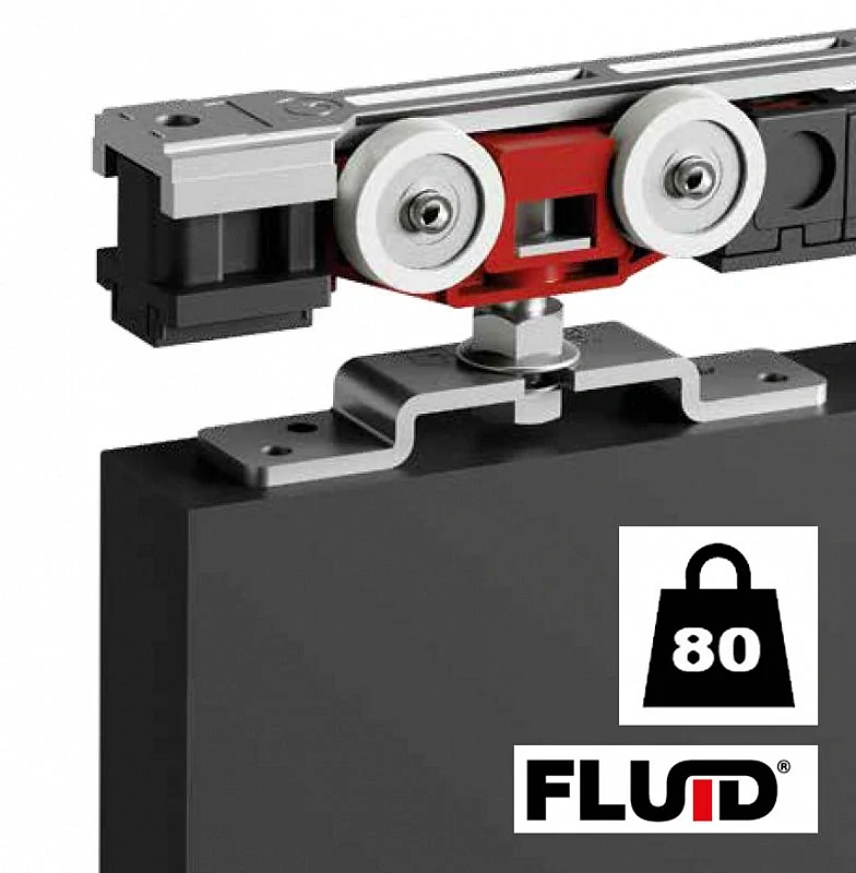 FLUID CLASSIC sada pro posuvné dveře, do 80 kg, tlumení na obou stranách