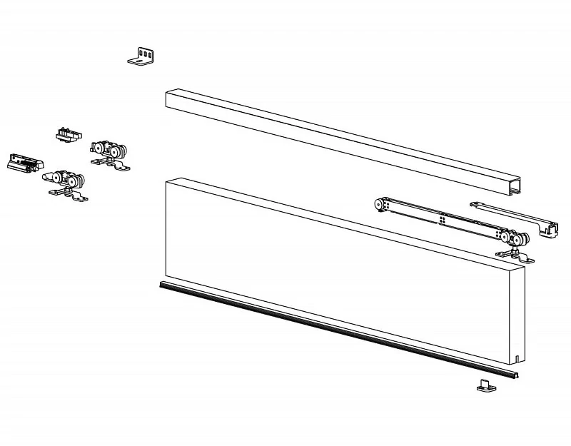 FLUID CLASSIC sada pro posuvné dveře, do 50 kg, tlumení na obou stranách
