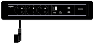 Magnat FRAME 3x230V, USB A+C,2xUSB C DATA, 1xDISPLAY PORT